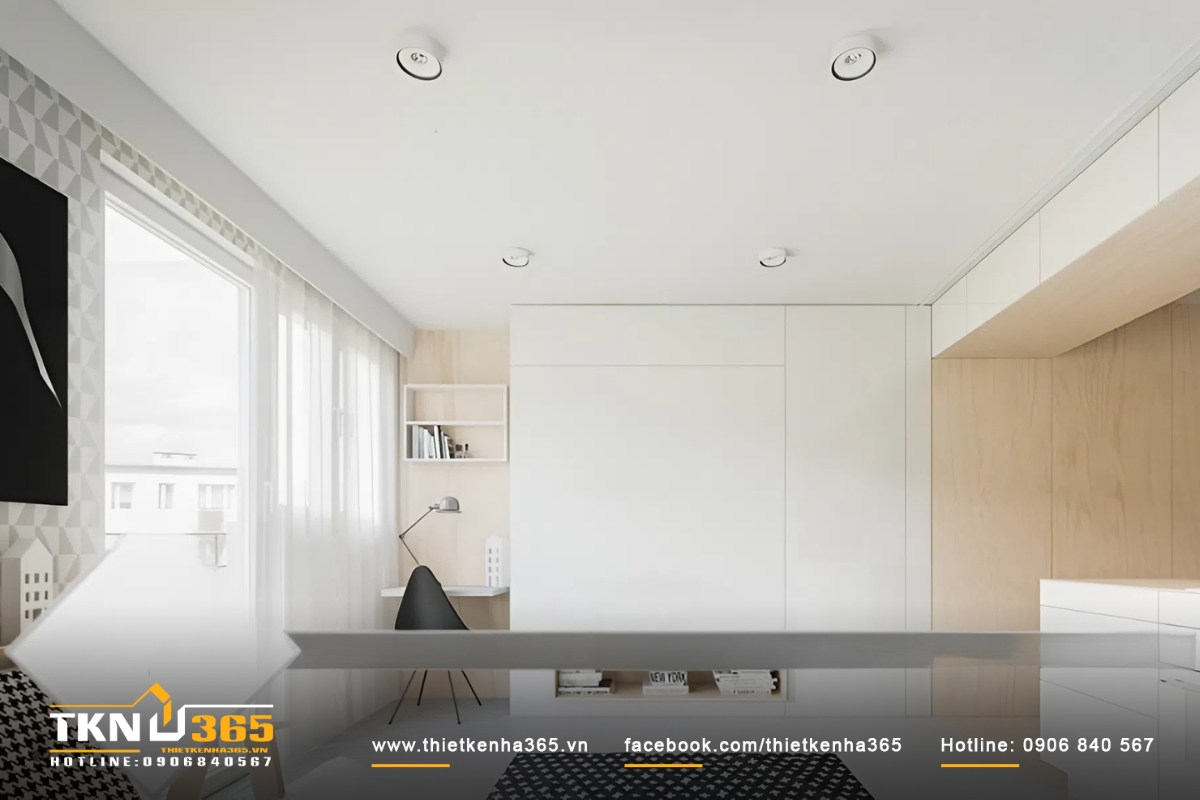 Mẫu nhà 15m2 thoáng khí, đón được nhiều ánh sáng hơn nhờ cửa sổ kiểu Pháp