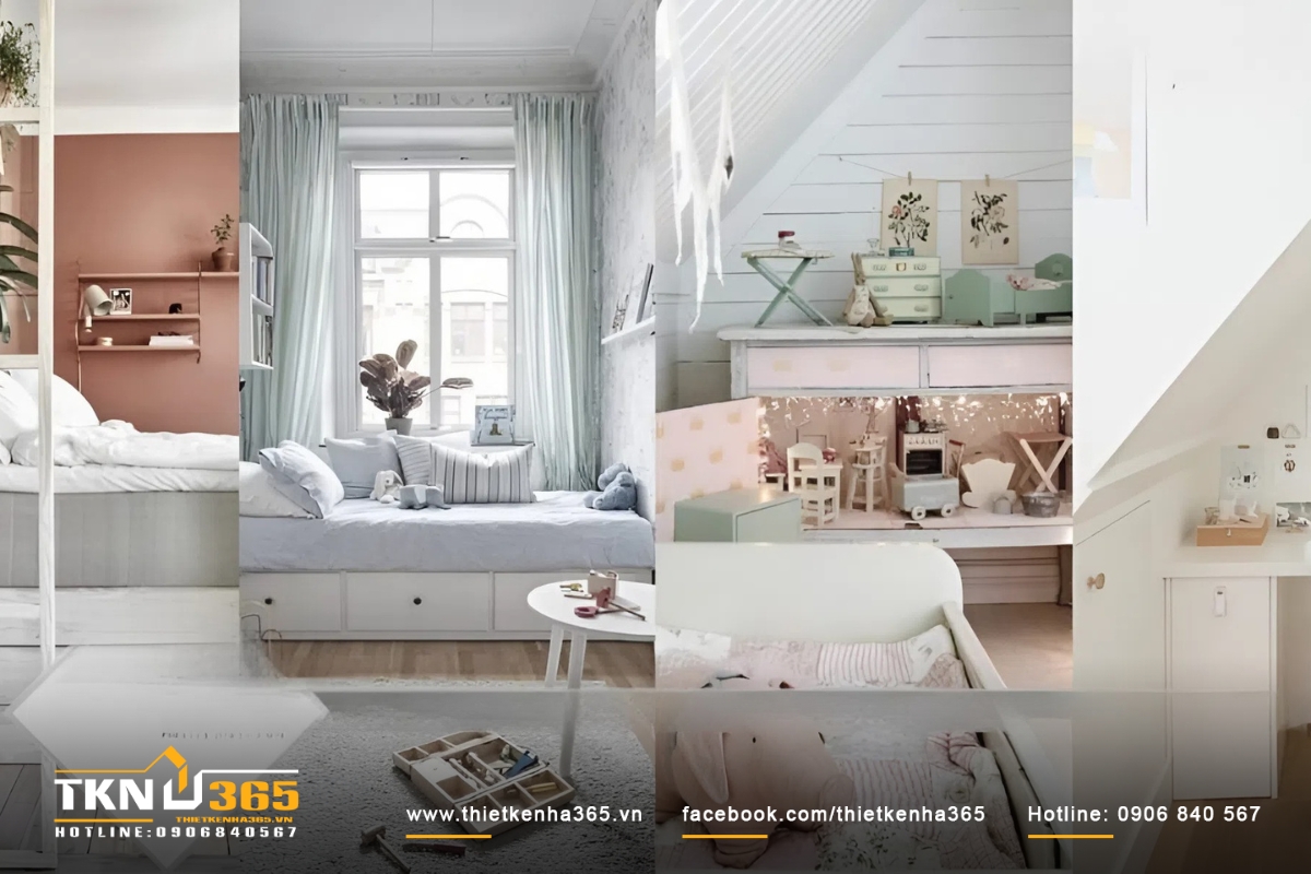 Thiết kế nhà nhỏ dưới 15m2 màu pastel giúp không gian như rộng hơn