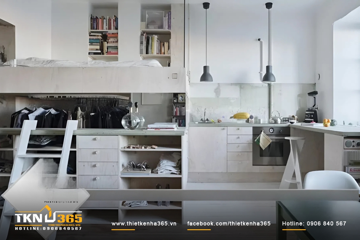 Mẫu nhà dưới 15m2 nhỏ đẹp với nội thất thông minh đẳng cấp