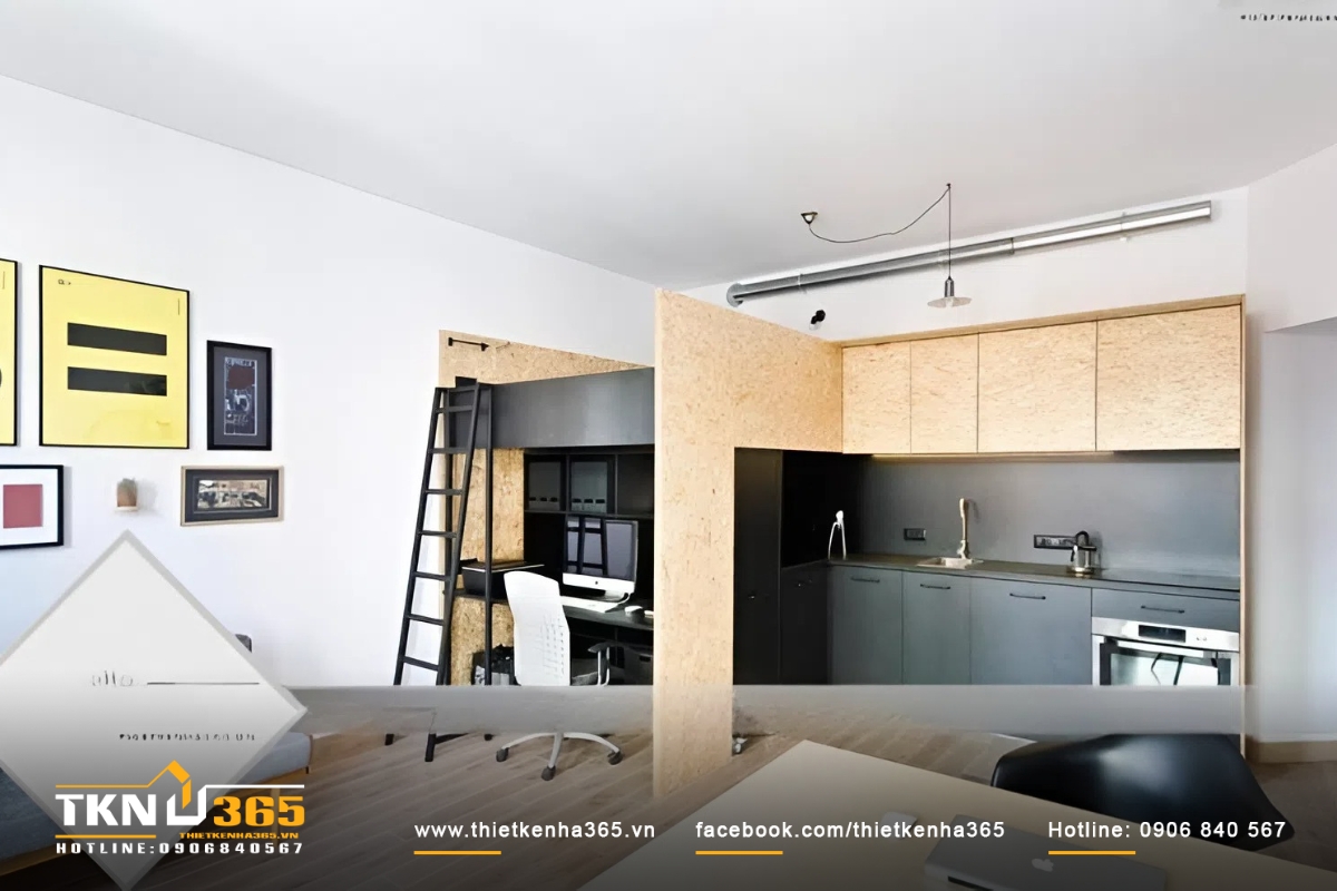 Thiết kế nhà 15m2 nhỏ đẹp sử dụng nội thất thông minh