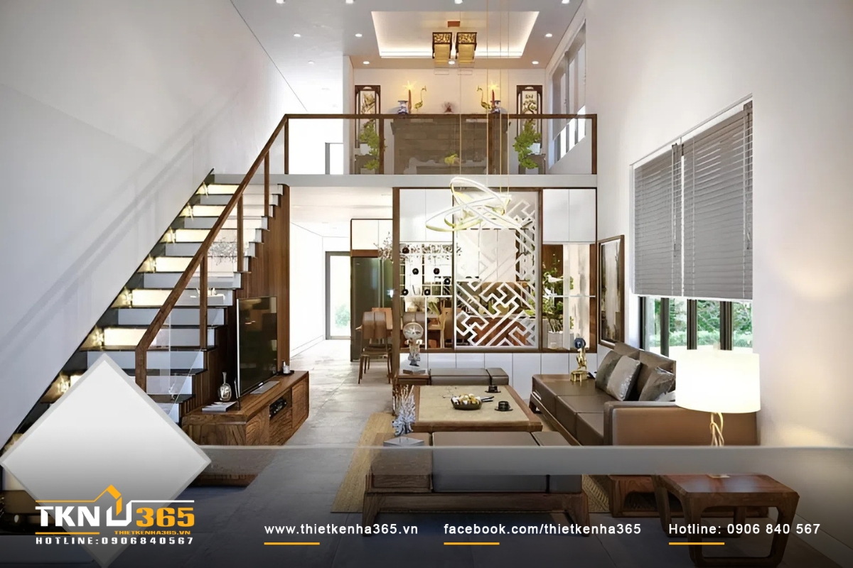Thiết kế nhà phố 15m2 đẹp kèm gác lửng