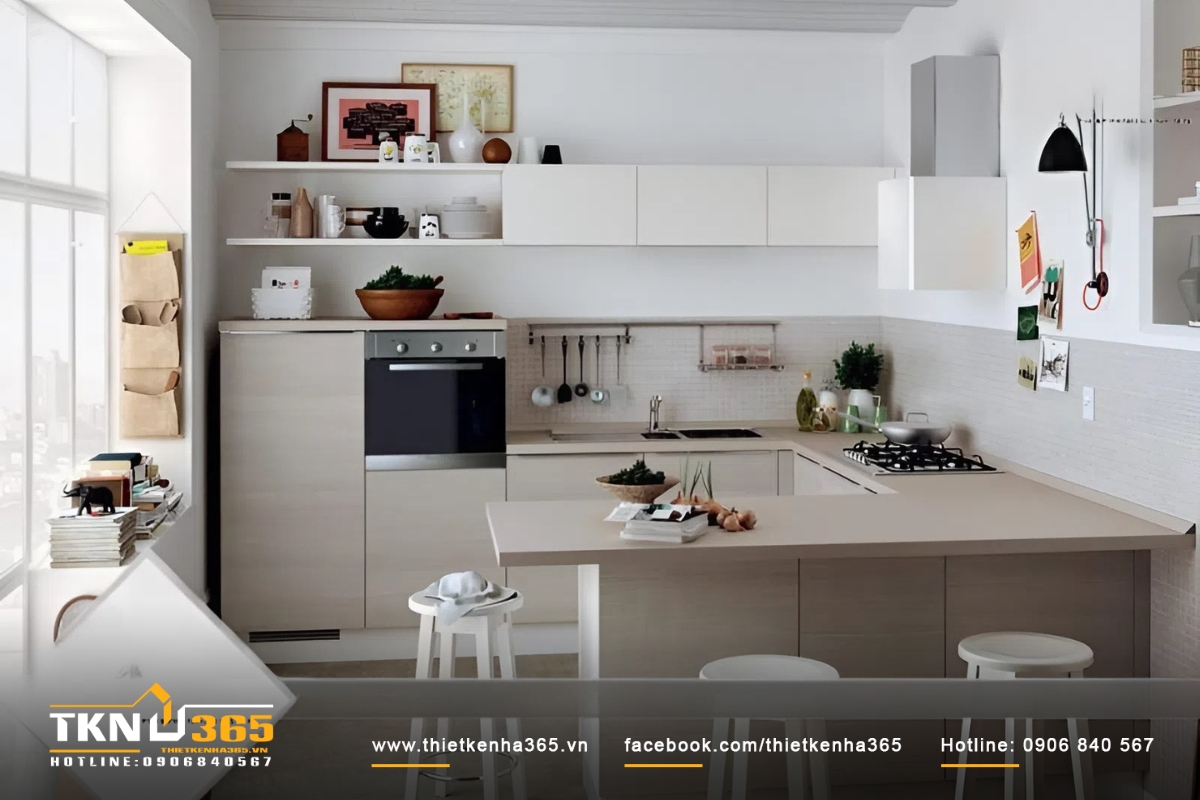 Nội thất phòng bếp nhà diện tích nhỏ 15m2