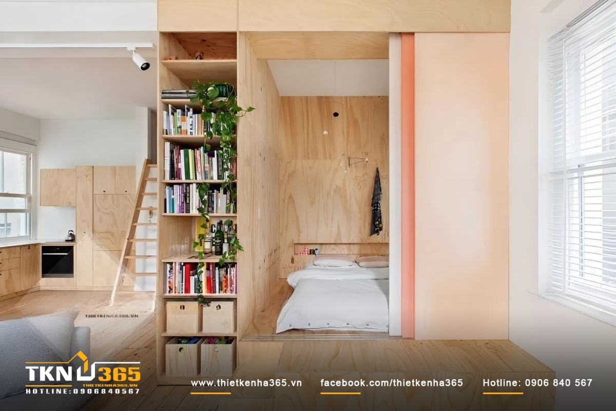 Mẫu thiết kế nh&agrave; ống 24m2 nhưng rộng th&ecirc;nh thang nhờ biết c&aacute;ch tận dụng kh&ocirc;ng gian