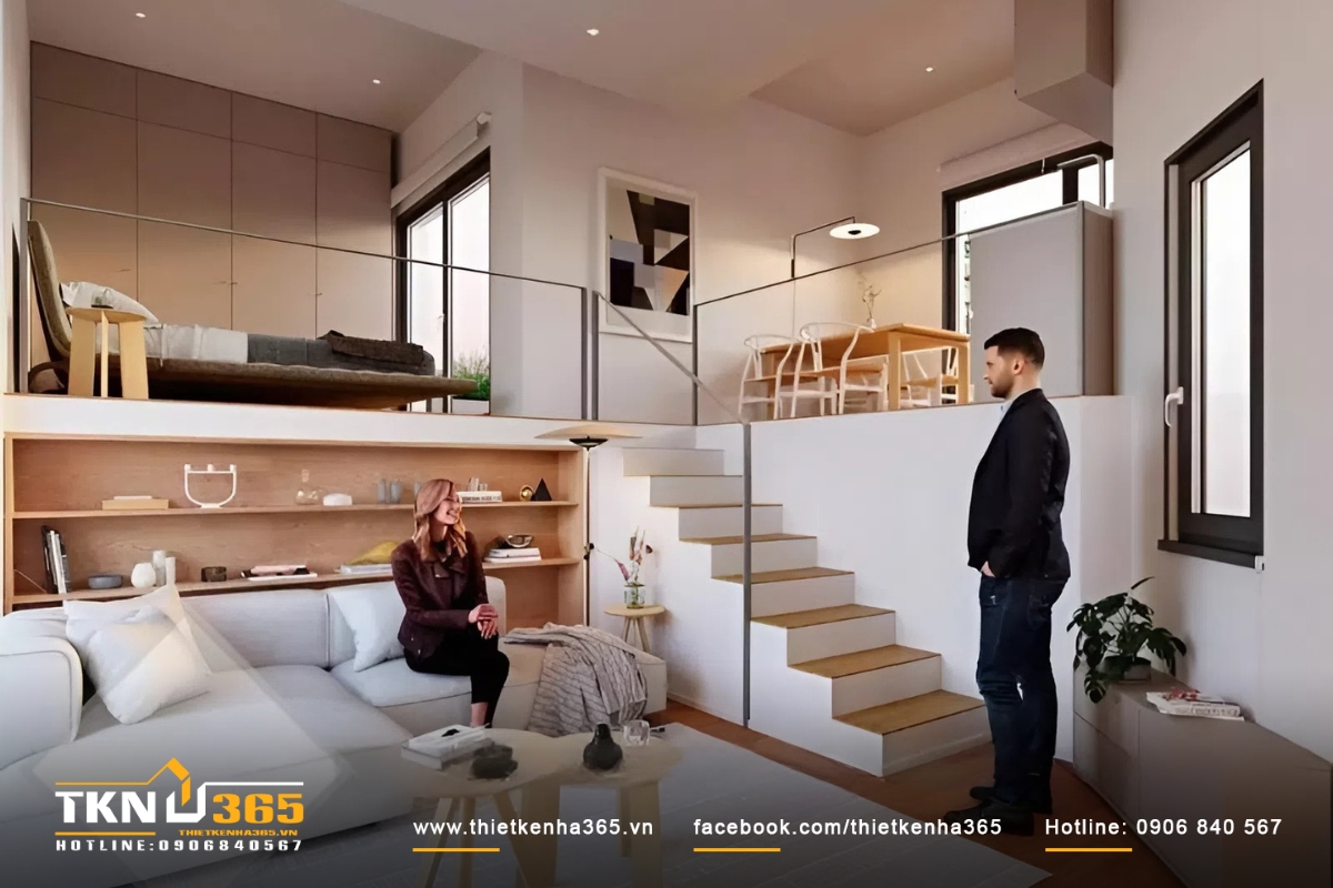 Mẫu thiết kế nh&agrave; diện t&iacute;ch nhỏ 24m2 đẹp v&agrave; hiện đại nhờ được tận dụng c&aacute;c g&oacute;c chết