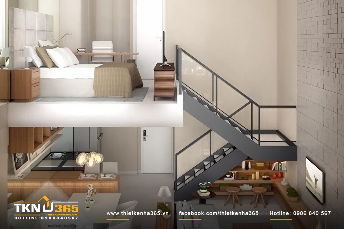 Mẫu thiết kế nh&agrave; diện t&iacute;ch nhỏ 24m2 rộng gấp đ&ocirc;i diện t&iacute;ch thật