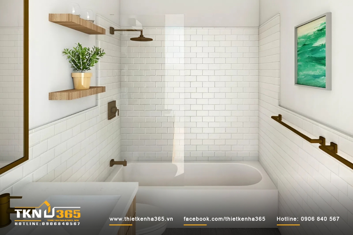 Ph&ograve;ng vệ sinh cho nh&agrave; nhỏ 24m2