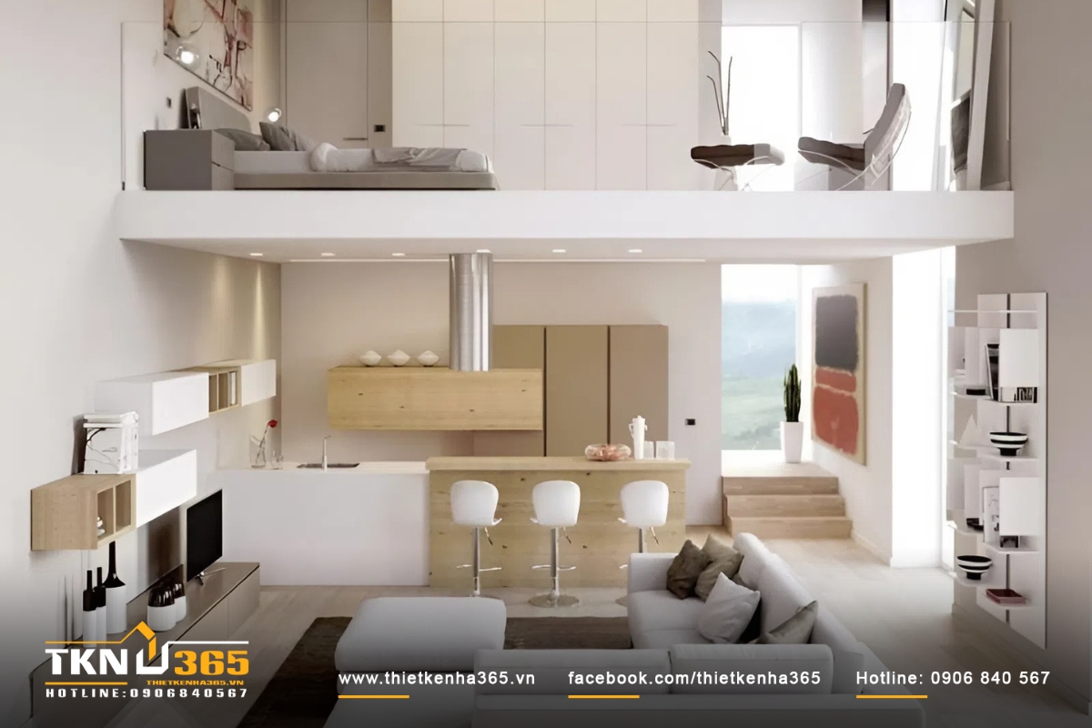 Nh&agrave; nhỏ 24m2 n&ecirc;n sơn tường m&agrave;u s&aacute;ng để nới rộng kh&ocirc;ng gian