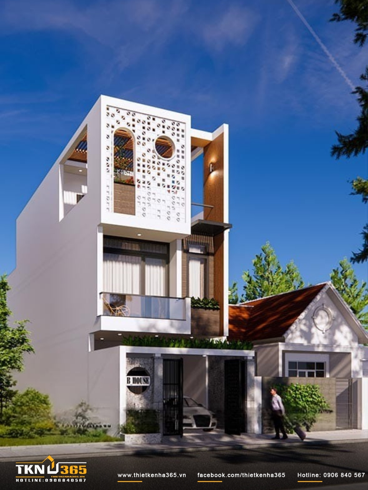 thiết kế nh&agrave; phố 3 tầng 5x21m cho anh Quyền tại T&acirc;y Ninh