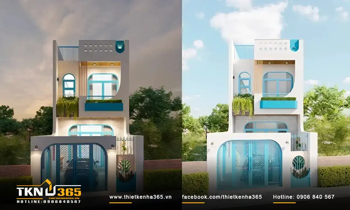 BST mẫu thiết kế nhà phố phong cách Địa Trung Hải đẹp “hút hồn” 2 mau-thiet-ke-nha-pho-phong-cach-Dia-Trung-Hai-2
