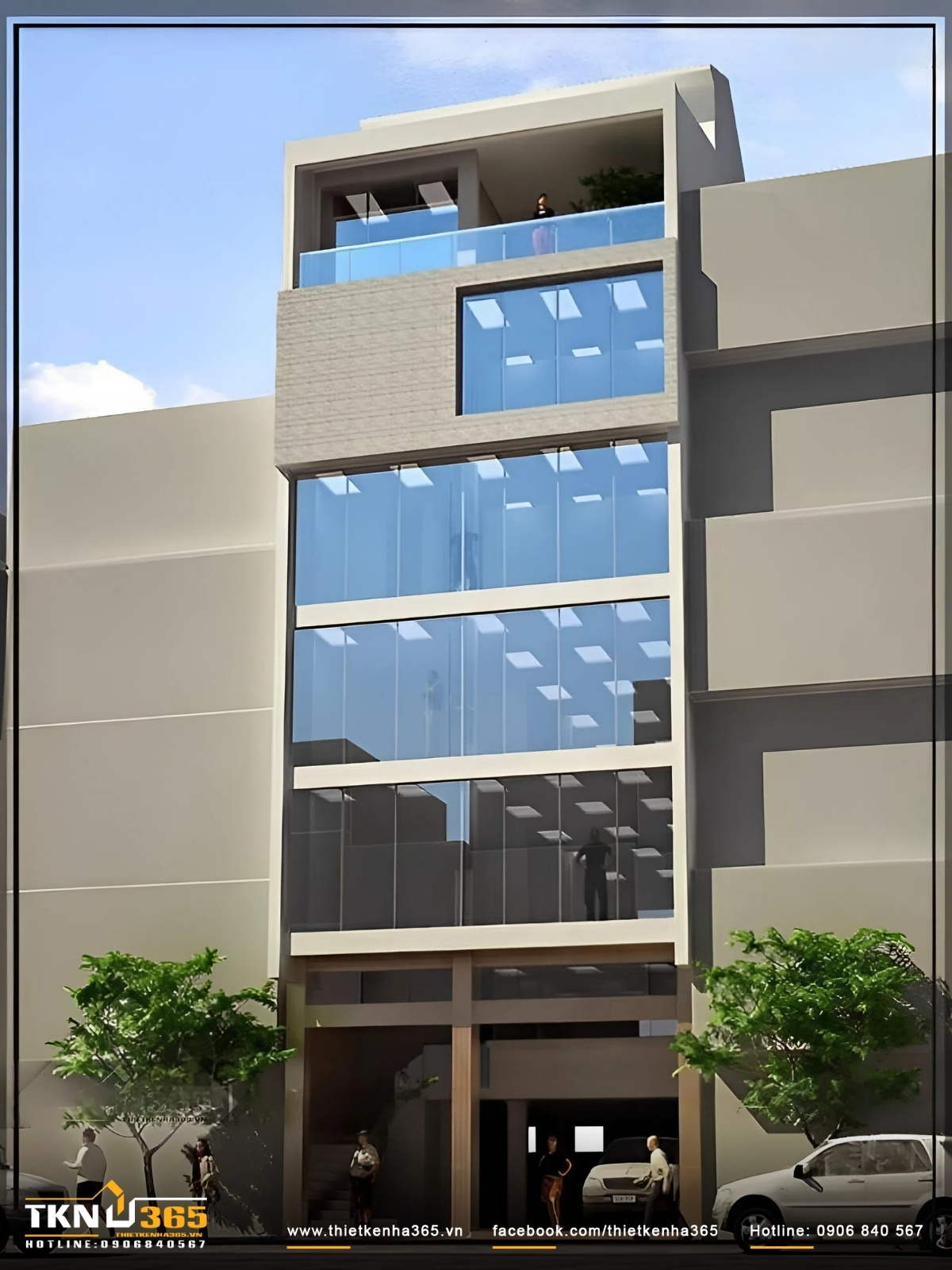 Thiết kế nhà mặt phố kết hợp kinh doanh căn hộ, cho thuê văn phòng