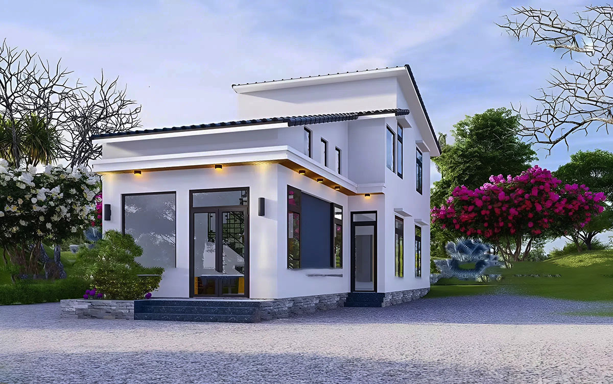 Nhà cấp 4 80m2 3 phòng ngủ mái lệch đã tạo nên sự ấn tượng độc đáo Nhà cấp 4 80m2 3 phòng ngủ mái lệch đã tạo nên sự ấn tượng độc đáo