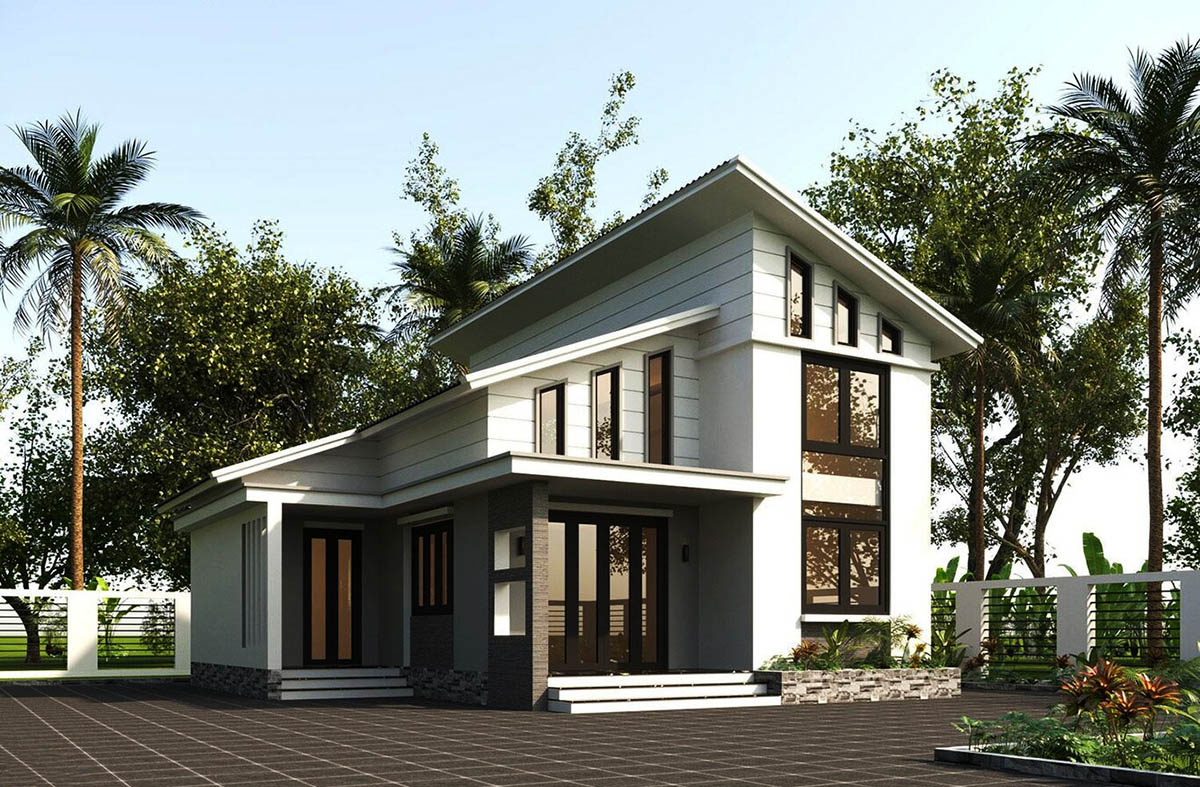 Mẫu nhà 1 tầng 3 phòng ngủ 80m2 có kiến trúc đơn giản nhưng mới lạ Mẫu nhà 1 tầng 3 phòng ngủ 80m2 có kiến trúc đơn giản nhưng mới lạ