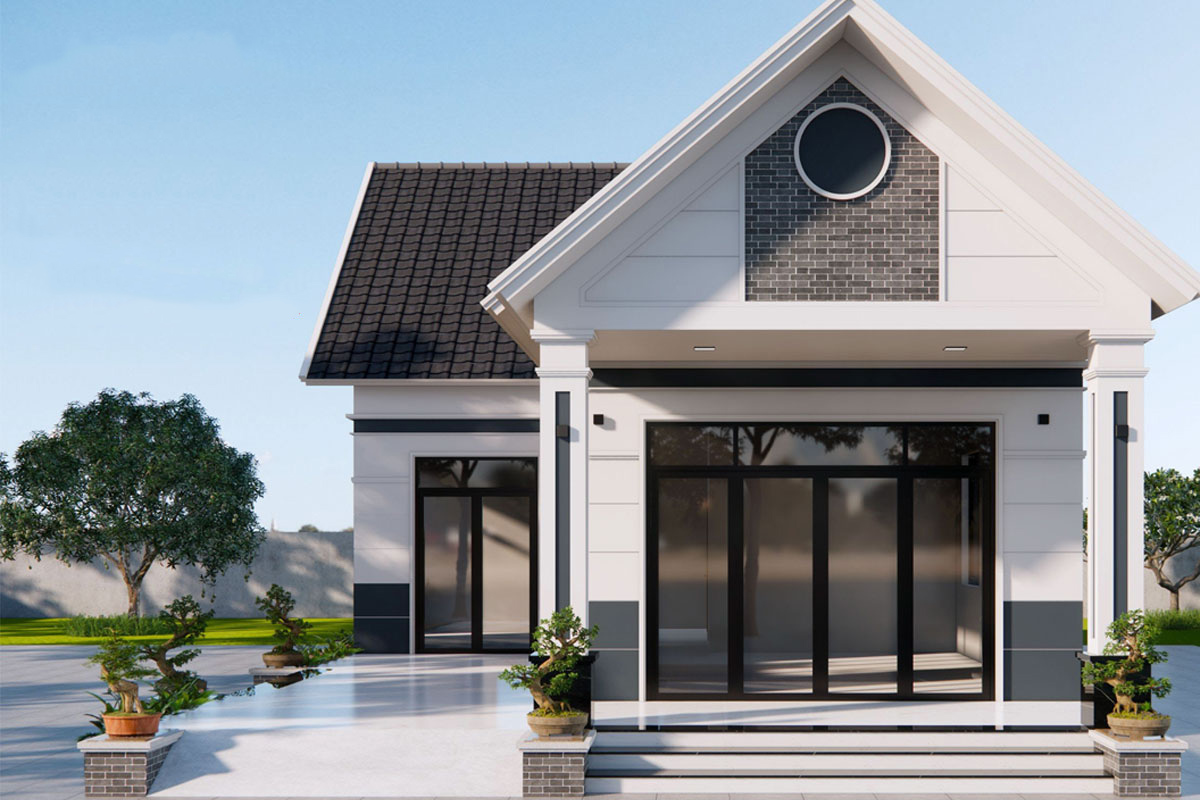 Mẫu thiết kế nhà cấp 4 có cách phối màu sang trọng, đẳng cấp