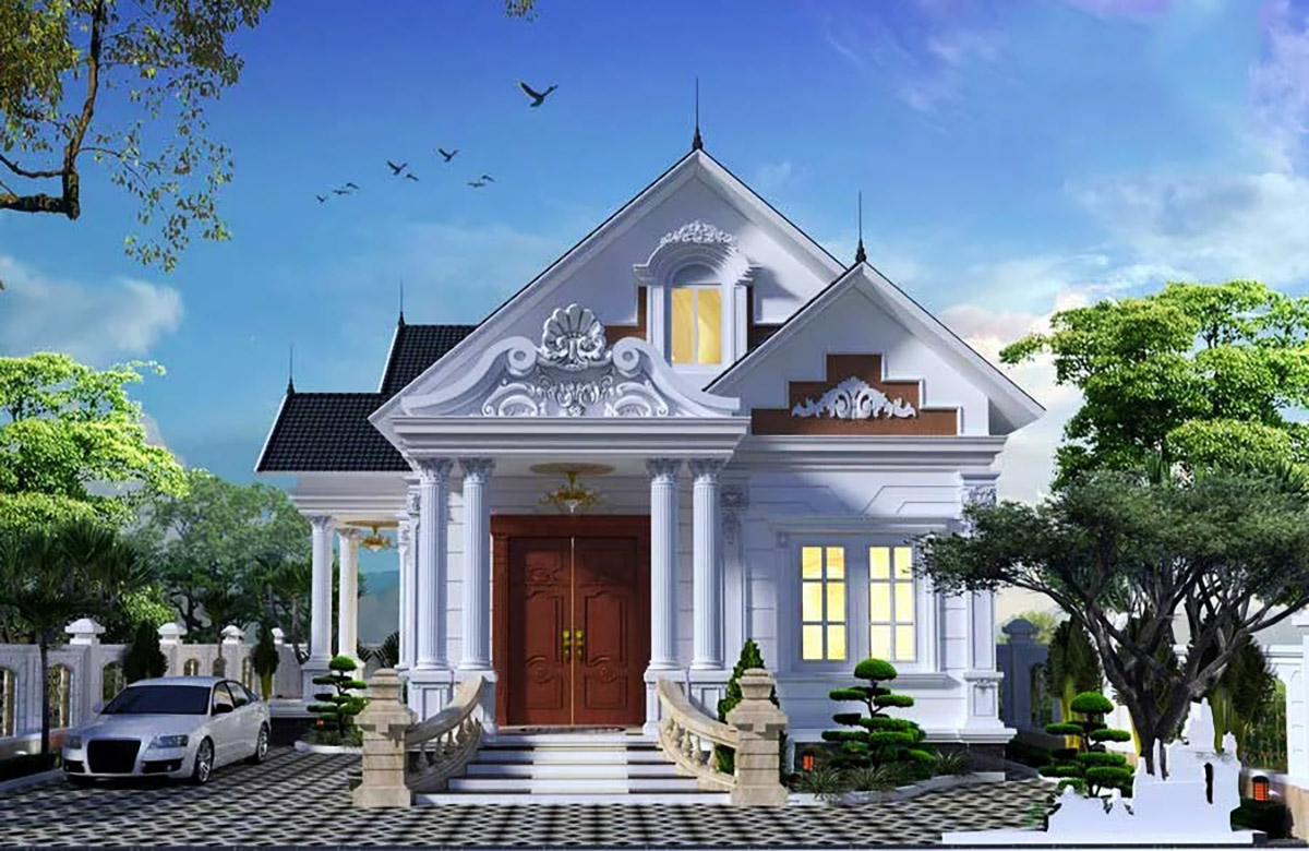 Họa tiết đường chỉ phào là điểm nổi bật ấn tượng trong phong cách tân cổ điển