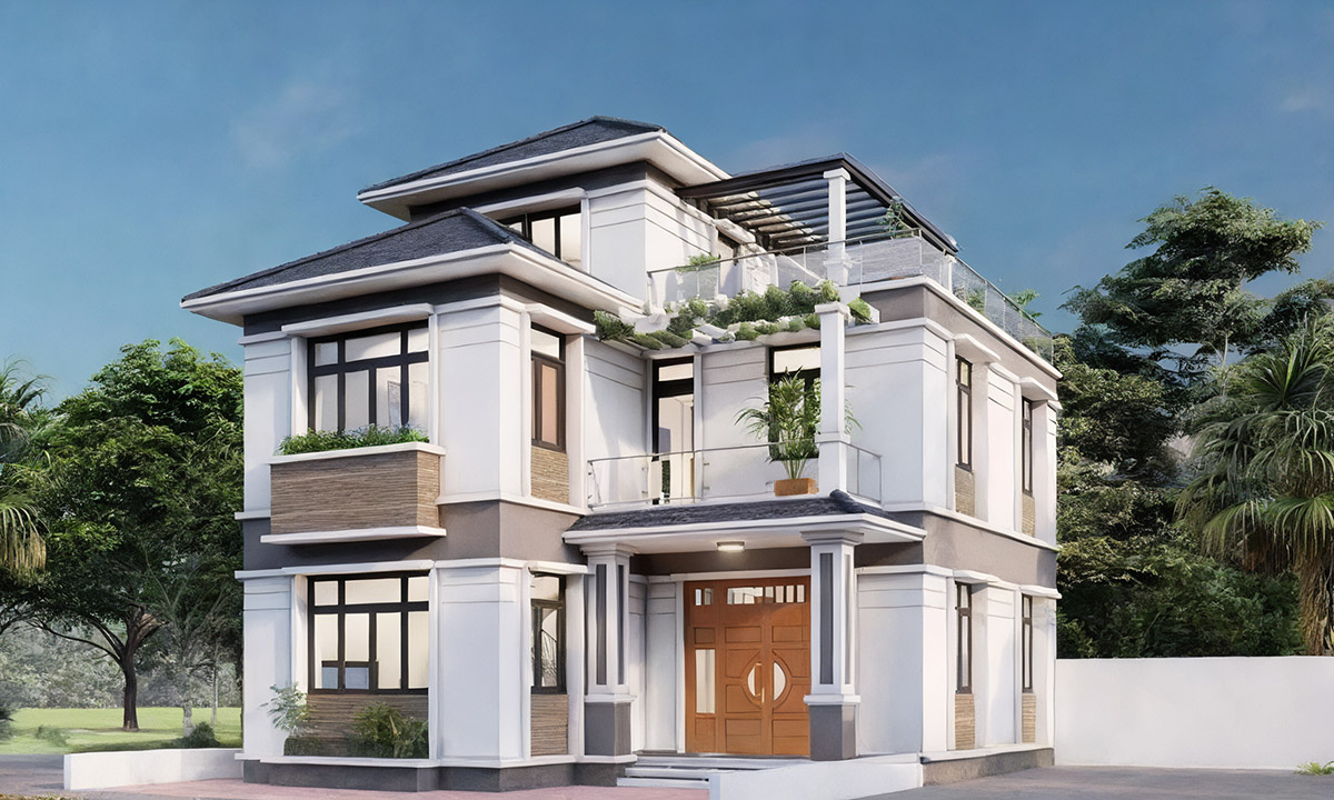 Nhà 2 tầng mái Nhật được ưa chuộng vì công năng tiện nghi