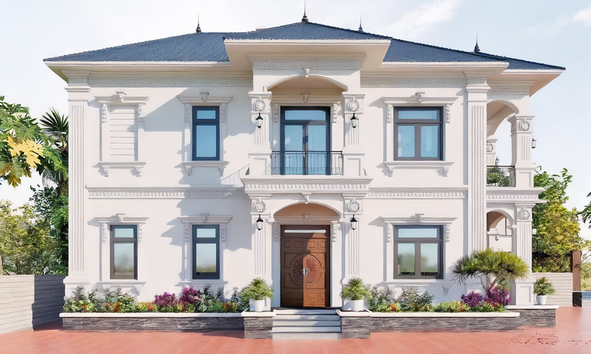 Thiết kế nhà phong cách nhật bản 2 tầng sang trọng với phong cách tân cổ điển