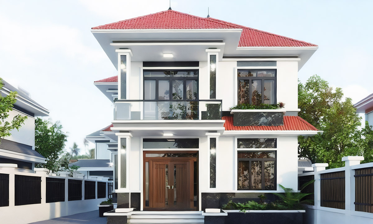 Mẫu nhà 2 tầng sở hữu 3 phòng ngủ phong cách Nhật Bản