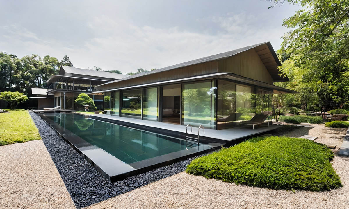 Biệt thự hiện đại kiểu Nhật có hồ bơi cho trải nghiệm vui chơi, nghỉ dưỡng hoàn hảo