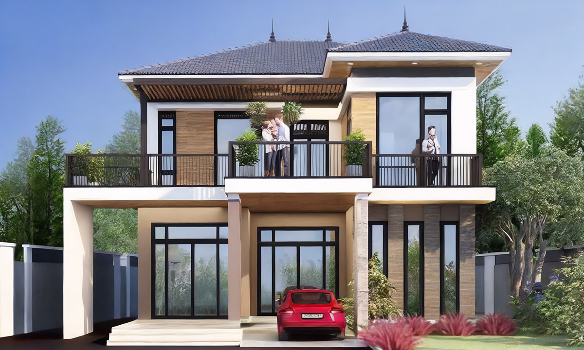 Biệt thự biệt lập Nhật Bản đẹp mắt được thiết kế theo phong cách tân cổ điển