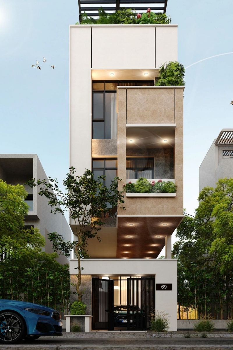 Nhà lệch tầng 5x20 3 tầng