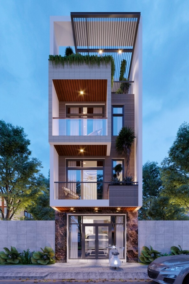 Nhà lệch tầng 5x20 có gara