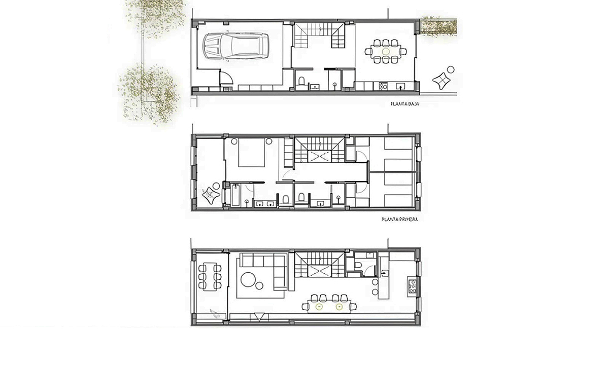 Mặt bằng công năng 3 tầng của ngôi nhà mái bằng