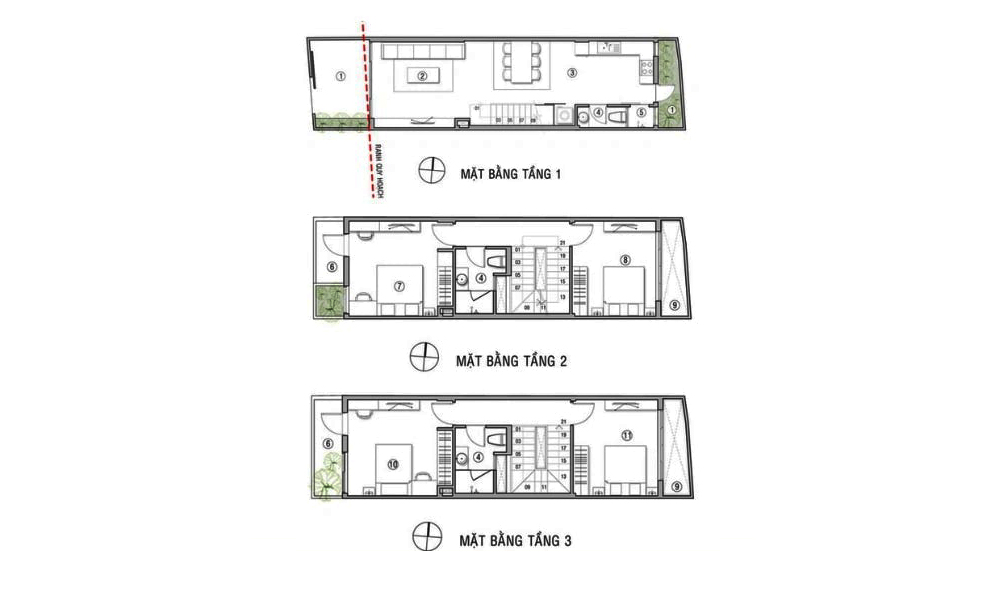 Mặt bằng công năng 3 tầng của nhà 3 tầng 4x12m tân cổ điển