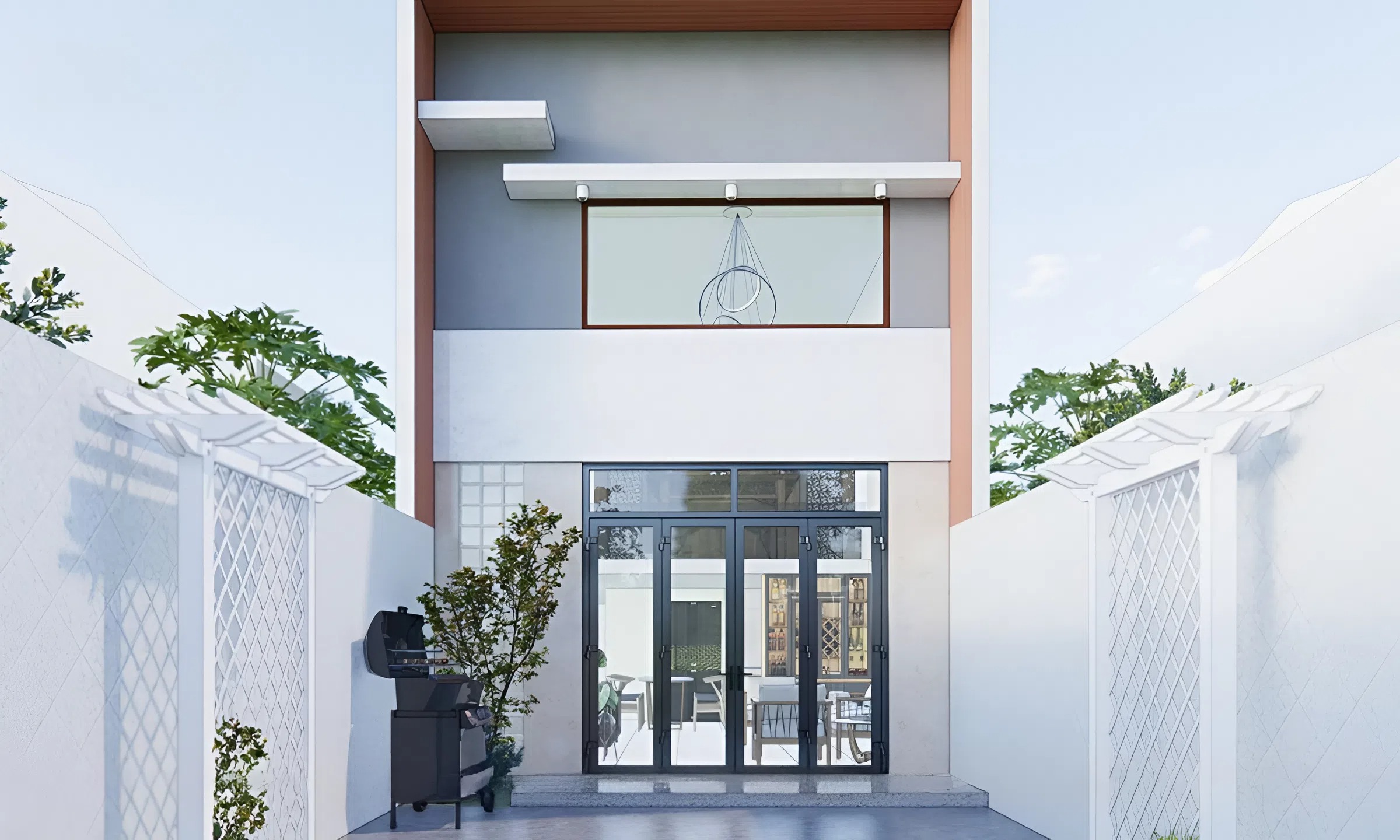 Mẫu thiết kế nhà 120m2 hiện đại với tone màu nhẹ nhàng, đơn giản nhưng không kém phần sang trọng
