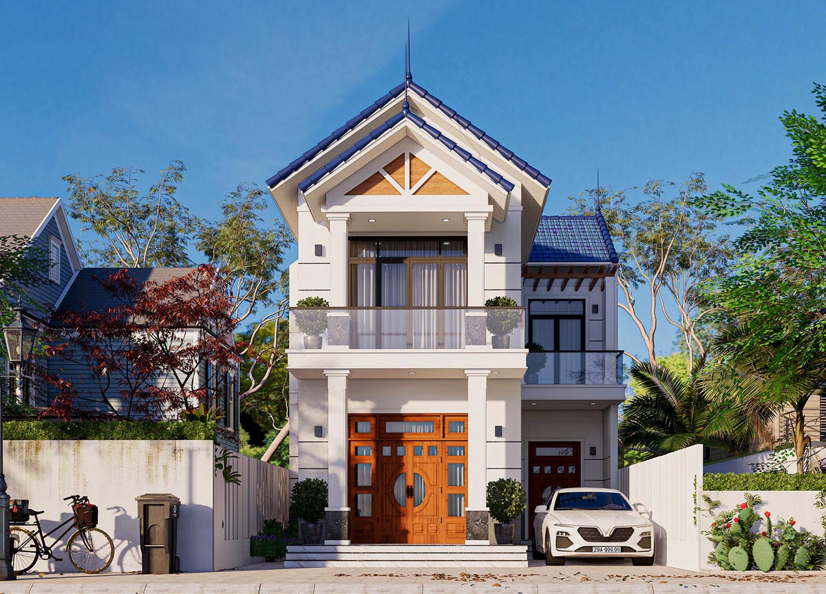 Mẫu thiết kế nhà 2 tầng có 3 phòng ngủ 80m2 phù hợp với gia đình có đông người