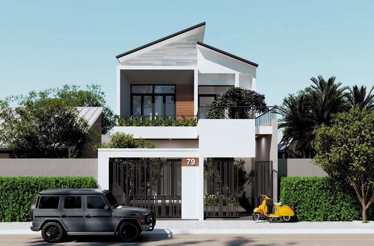 Nhà mái lệch luôn tạo nên vẻ đẹp độc đáo, mới lạ