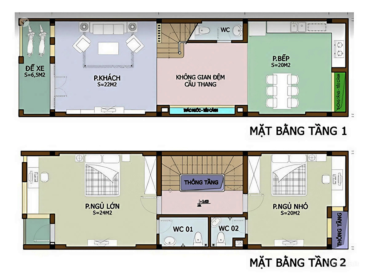 Mặt bằng công năng của nhà 2 tầng nhỏ xinh chi phí 400 triệu Mặt bằng công năng của nhà 2 tầng nhỏ xinh chi phí 400 triệu
