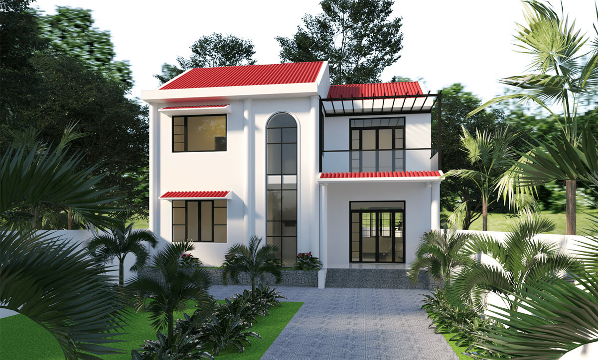 Mẫu thiết kế nhà 2 tầng ở nông thôn nhỏ xinh chi phí 400 triệu Mẫu thiết kế nhà 2 tầng ở nông thôn nhỏ xinh chi phí 400 triệu