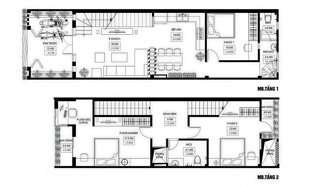 Gợi ý thiết kế nhà 2 tầng giá 400 triệu có 3 phòng ngủ Gợi ý thiết kế nhà 2 tầng giá 400 triệu có 3 phòng ngủ