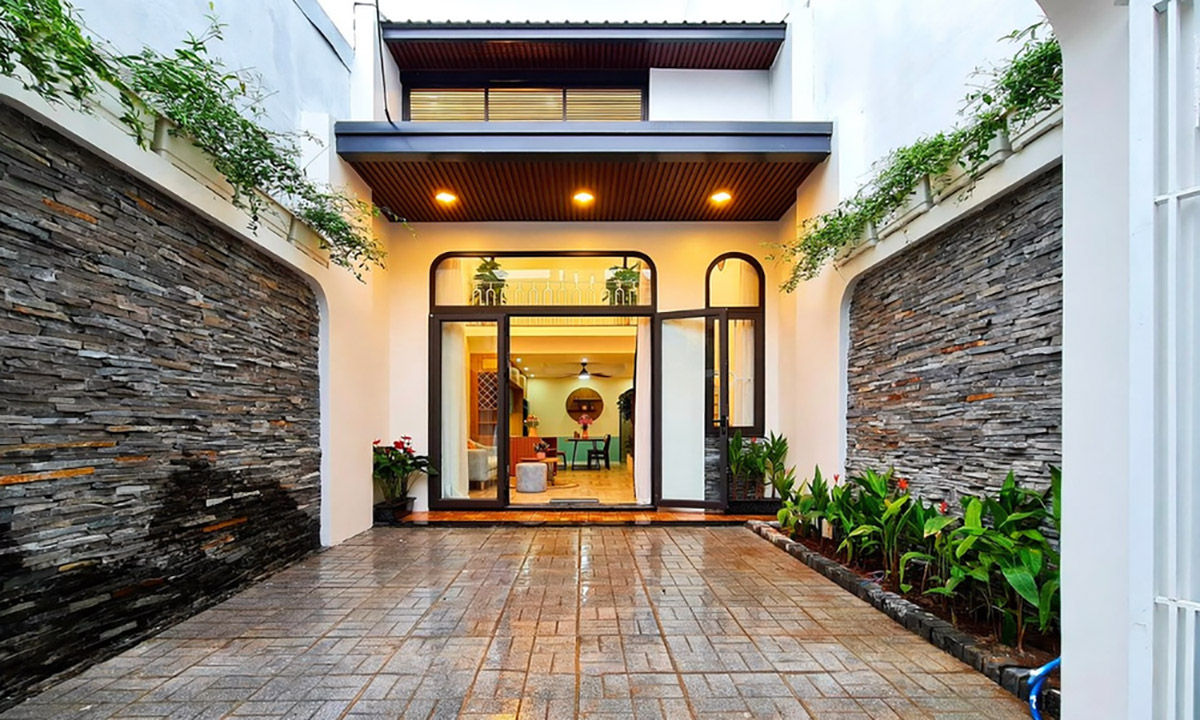 Mẫu nhà thiết kế nhà 30m2 1 tầng có sân vườn.