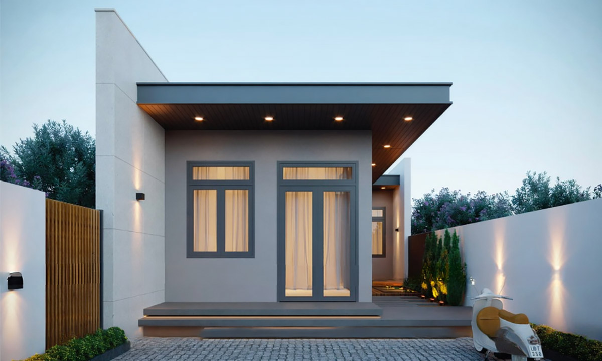 Mẫu nhà 30m2 1 tầng thiết kế đơn giản, không cầu kỳ. 