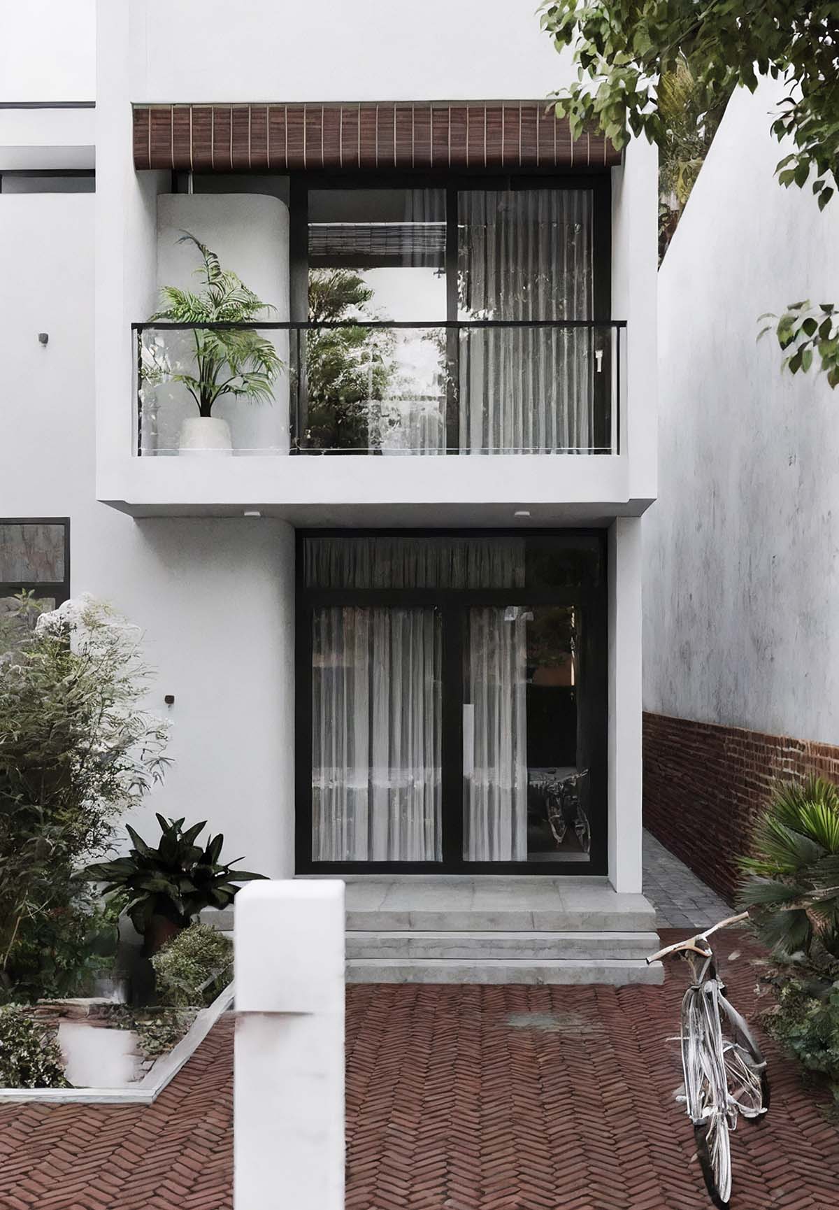 Mẫu nhà đẹp 30m2 2 tầng kết hợp nhiều cây xanh 