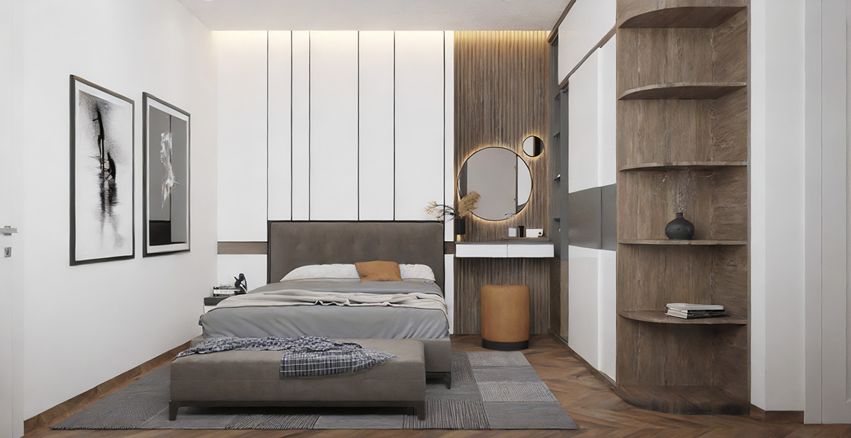 Phòng ngủ thiết kế nhà 30m2 2 tầng