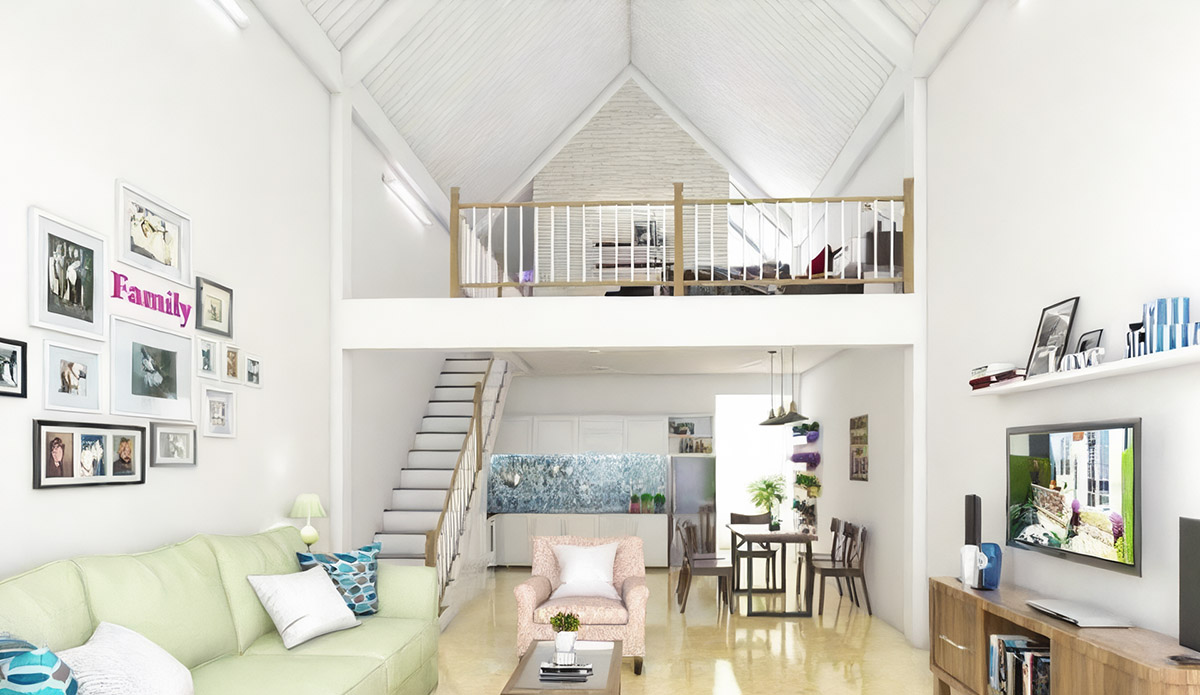 Với thiết kế nhà diện tích nhỏ 4x10m thì nên xây thêm gác lửng để mở rộng không gian