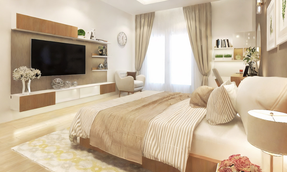 Phòng ngủ lớn với đầy đủ công năng