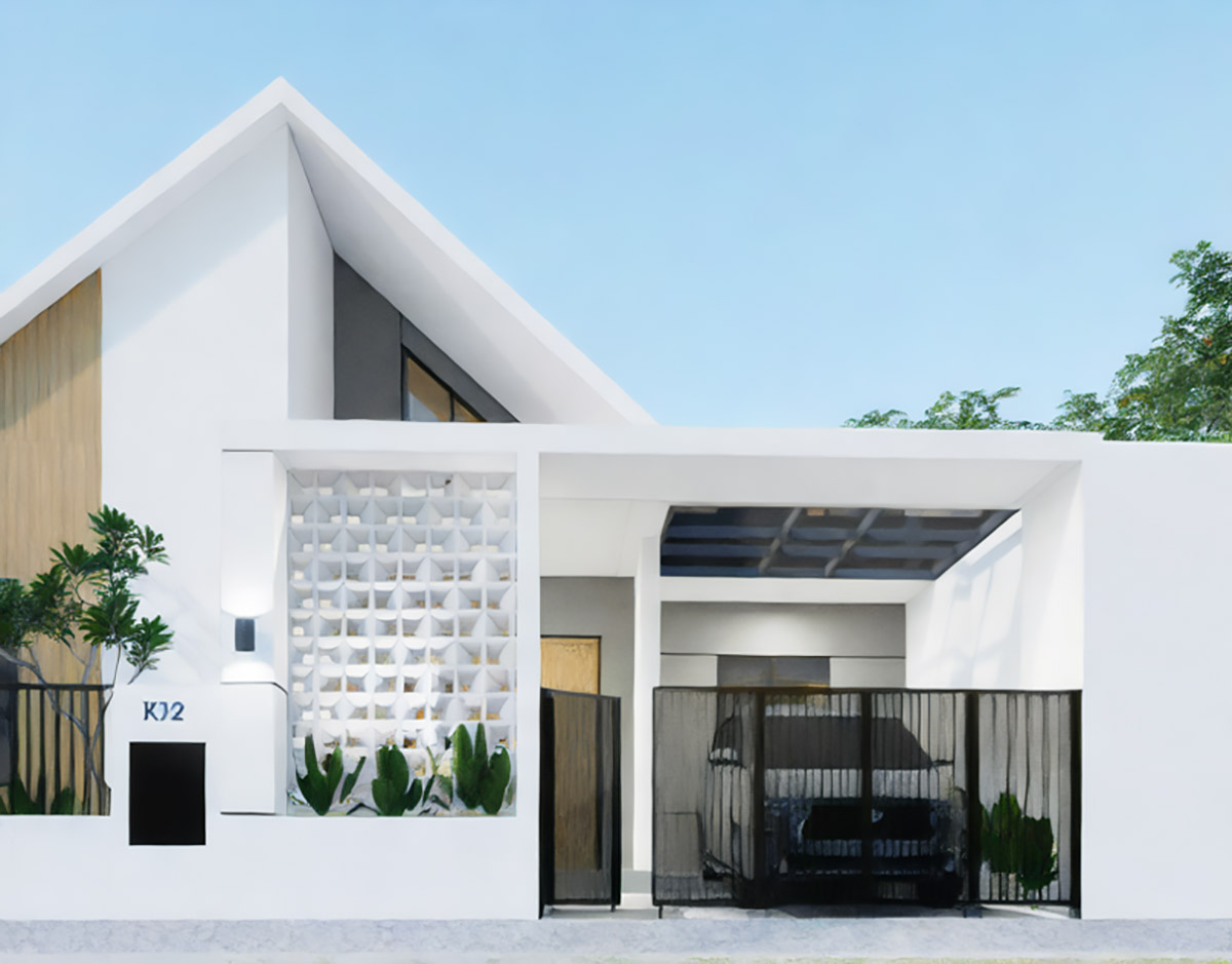 Không gian chữ L rộng rãi, thoáng mát cùng tông màu trắng sang trọng