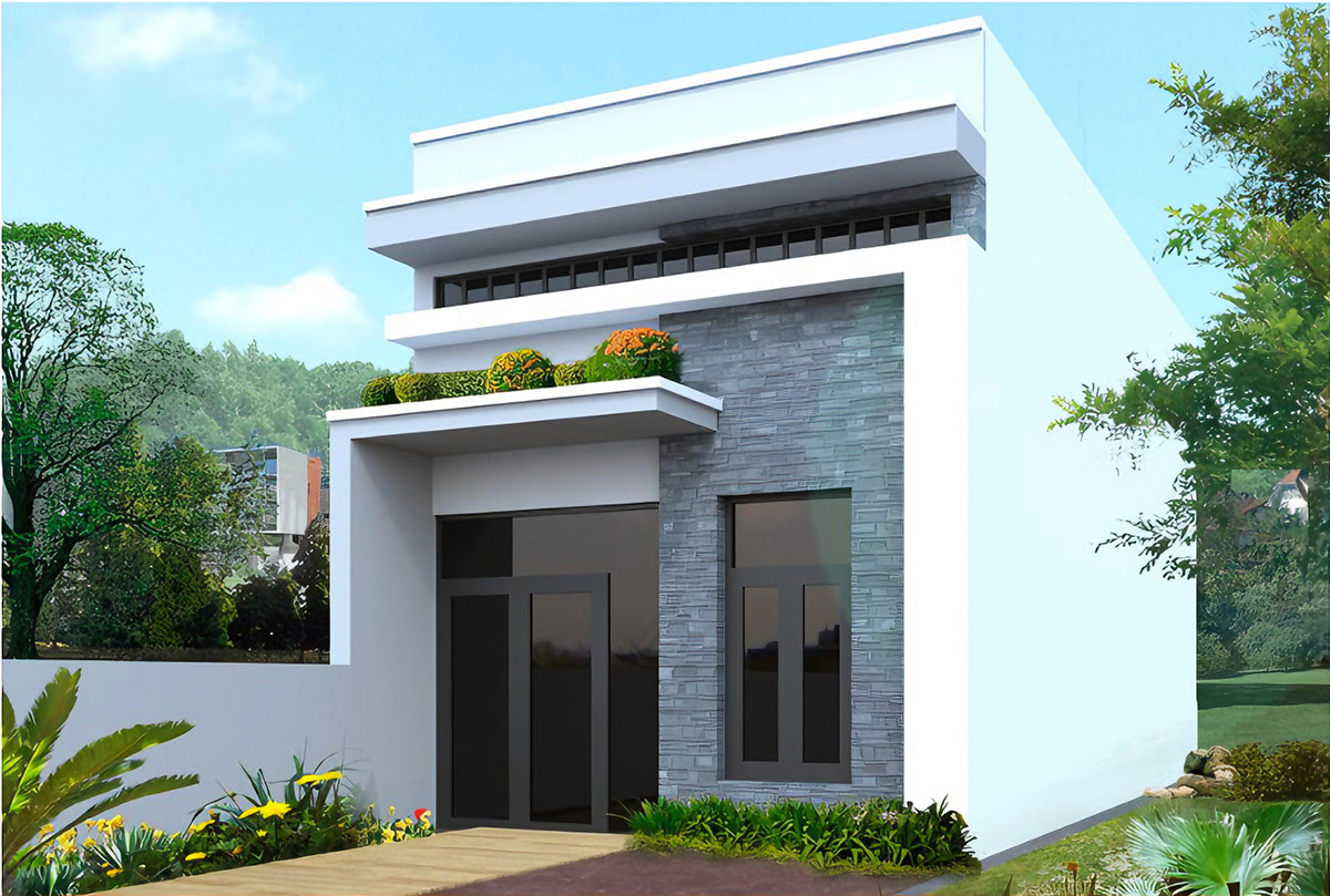 Không gian nhà mặt tiền rộng rãi, thoáng mát đảm bảo yêu cầu phong thủy của gia chủ