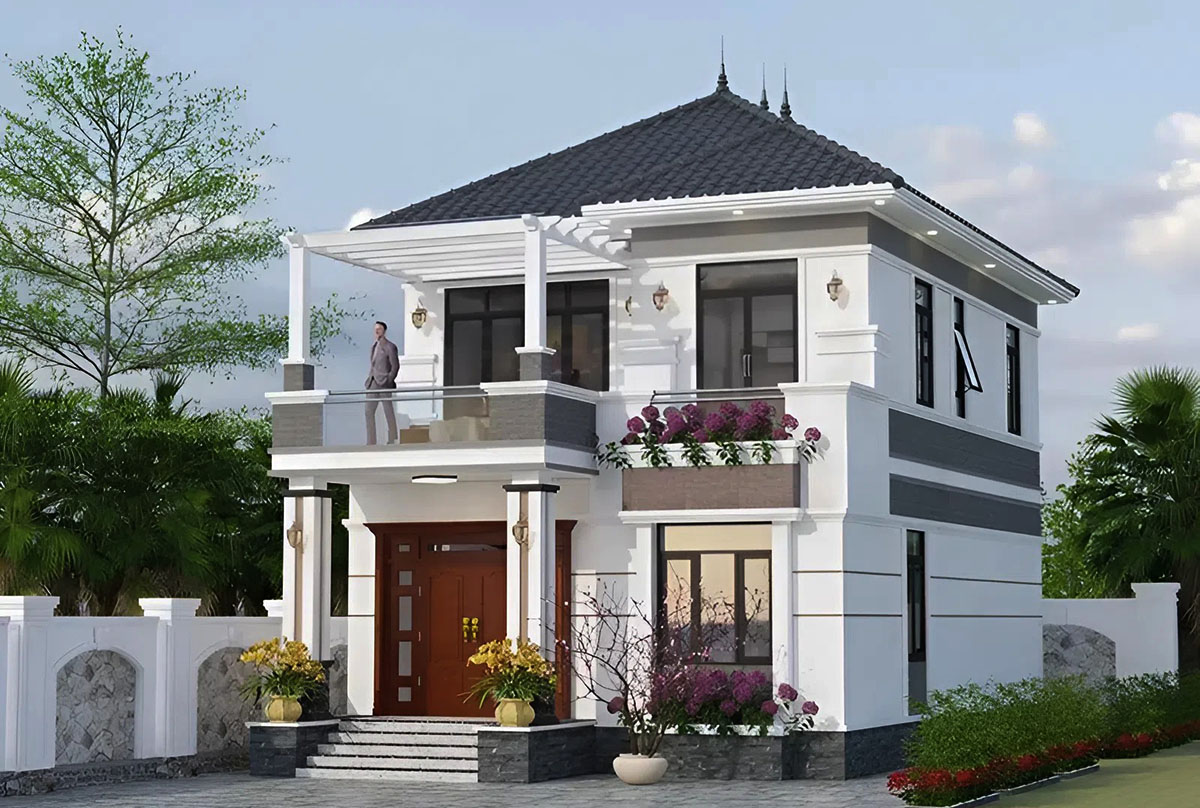 Bên hông nhà có nhiều cửa sổ để lấy ánh sáng