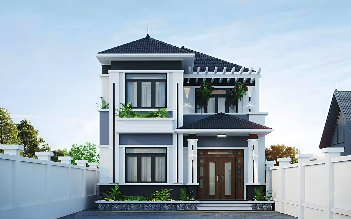 Tông màu chủ đạo là màu trắng, điểm xuyết chút màu xám tạo điểm nhấn