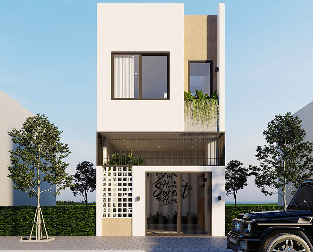 Mẫu thiết kế nhà 2 tầng có tầng hầm 5x20 đẹp Mẫu thiết kế nhà 2 tầng có tầng hầm 5x20 đẹp