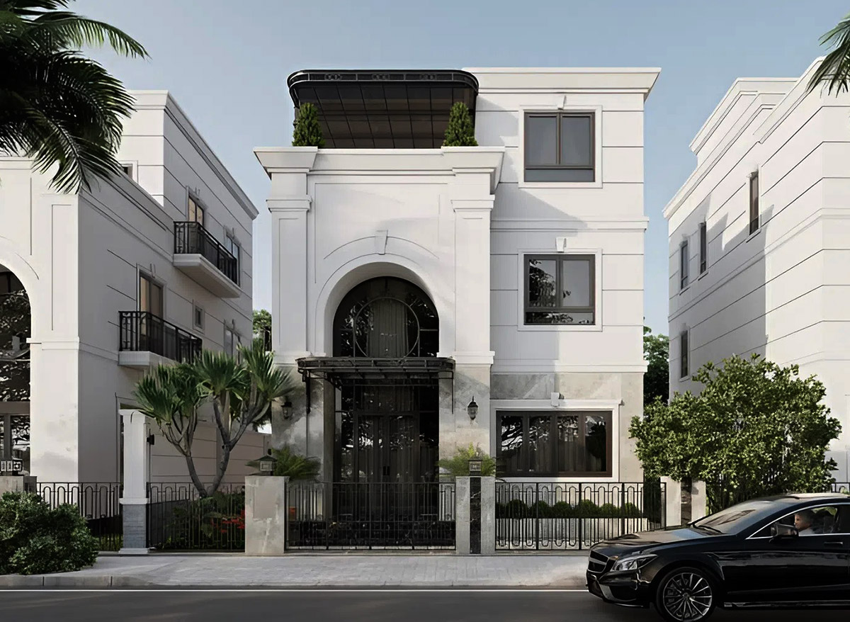 Thiết kế nhà ngang 10m sâu 5m theo phong cách cổ điển