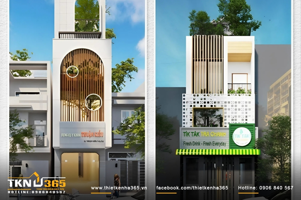 Mẫu nhà ở kết hợp kinh doanh thiết kế đơn giản độc lạ