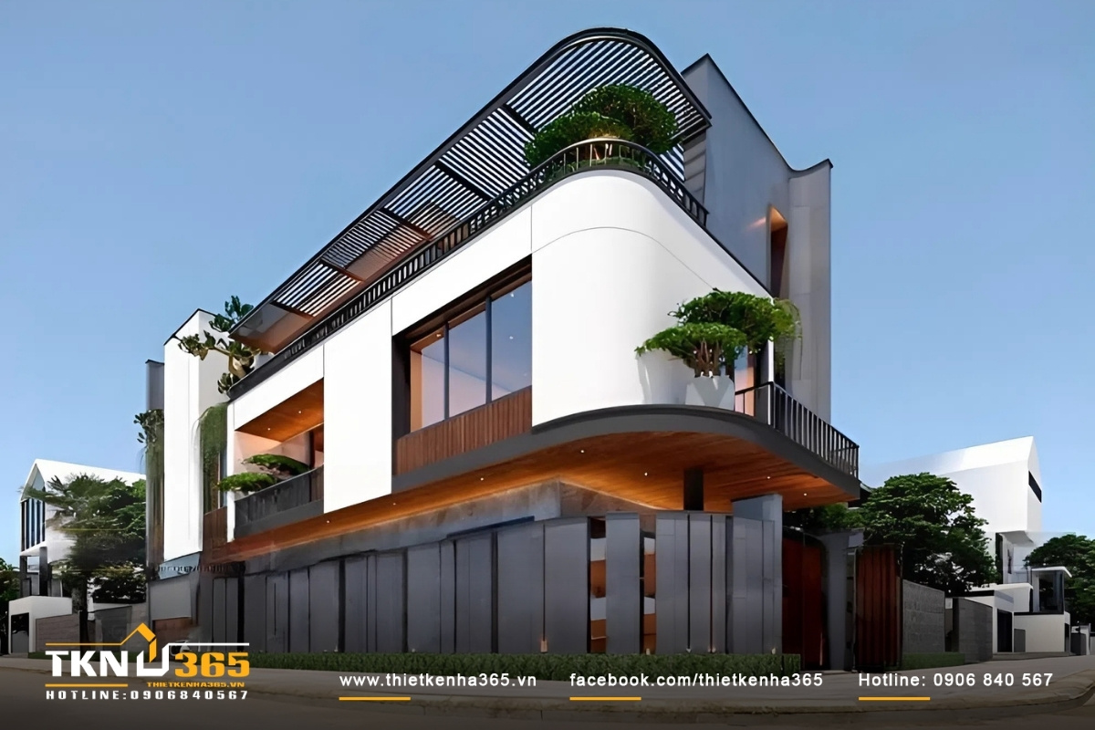 Thiết kế nhà mặt phố kinh doanh 2 tầng với kiến trúc độc đáo