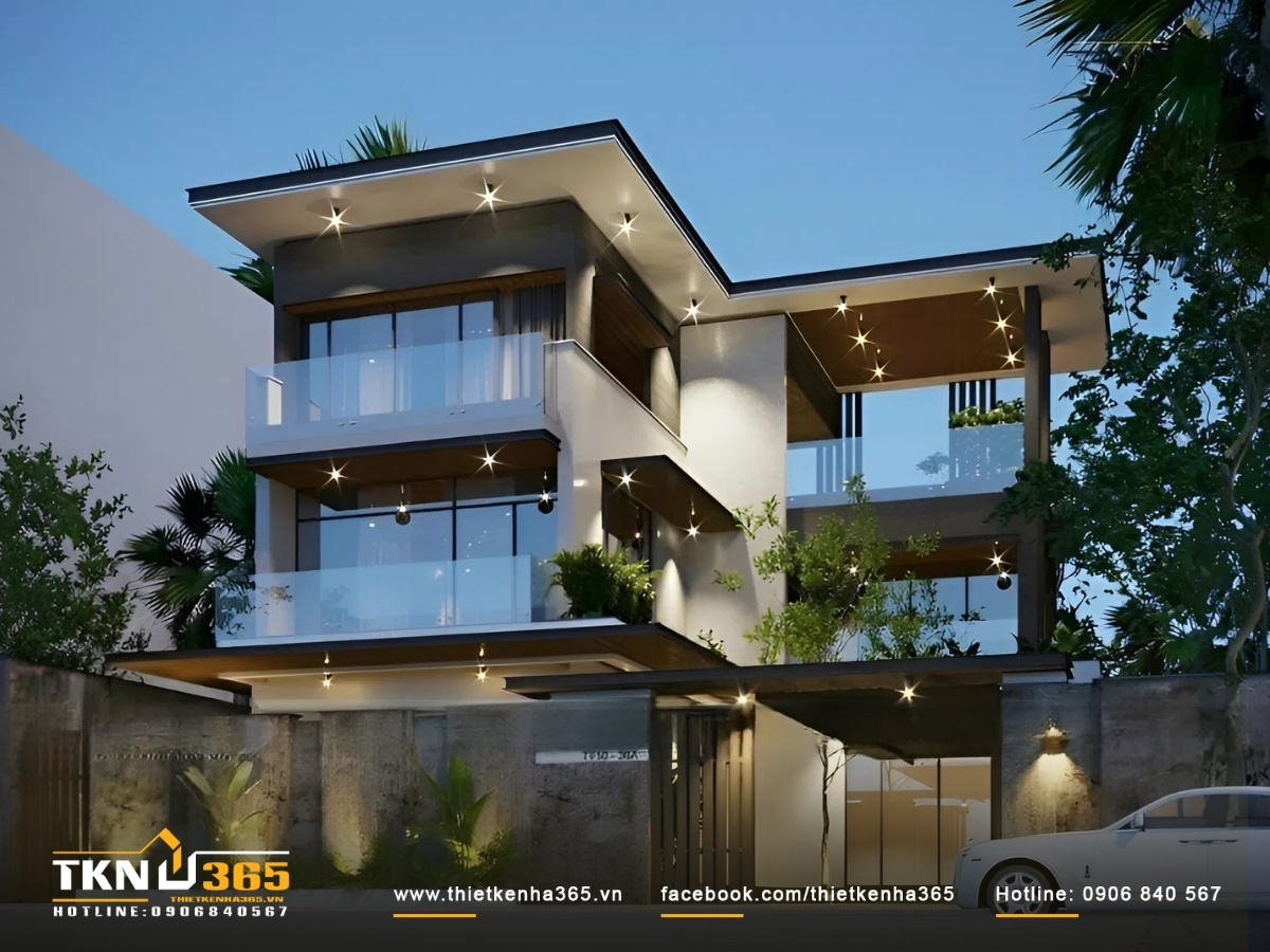 Thiết kế nhà ở kết hợp kinh doanh với hệ thống ánh sáng ấn tượng