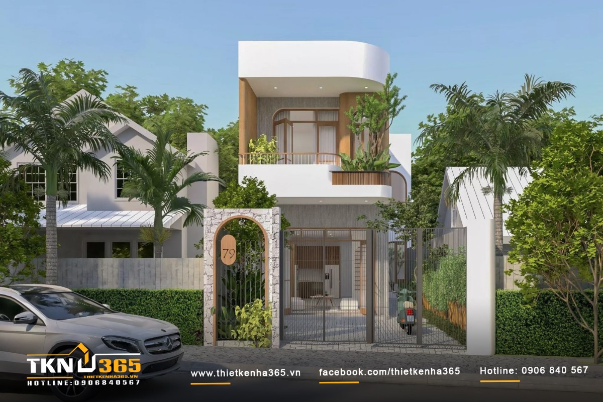 Mẫu nhà phố với thiết kế 2 phòng ngủ phù hợp cho gia đình nhỏ hoặc các cặp vợ chồng trẻ