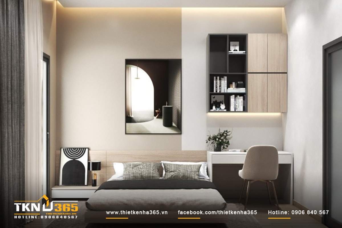 Thiết kế phòng ngủ tập trung vào sự tối giản và tính thẩm mỹ trong không gian
